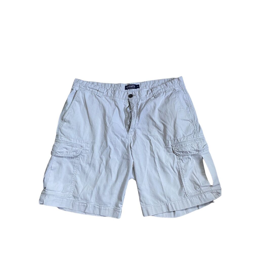 Men's 38" Chaps 100% cotton CARGO shorts,  light beige -